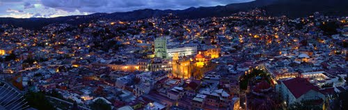 Desde el Pípila Panorámica de Guanajuato Capital Anocheciendo (Ampliar)